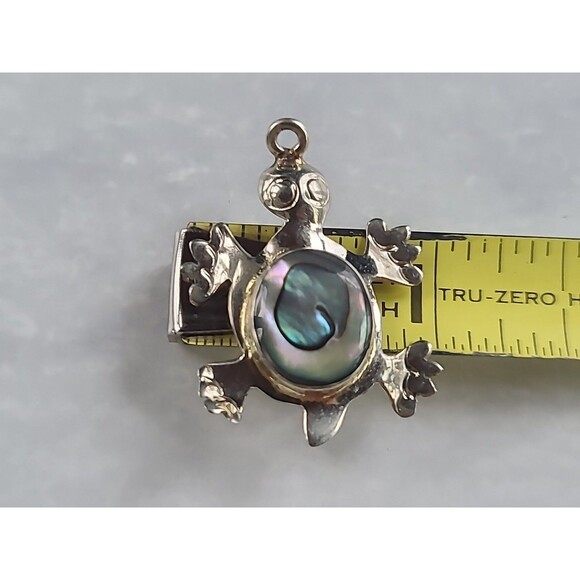Abalone Shell Turtle Shaped Pendant Vintage - Picture 10 of 10